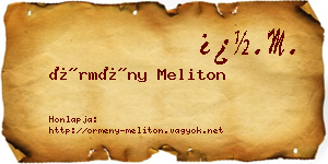 Örmény Meliton névjegykártya